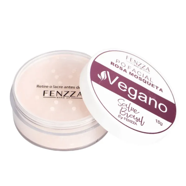 fenzza pó facial rosa mosqueta vegano 15g