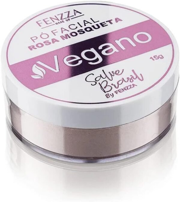 fenzza pó facial rosa mosqueta vegano 15g