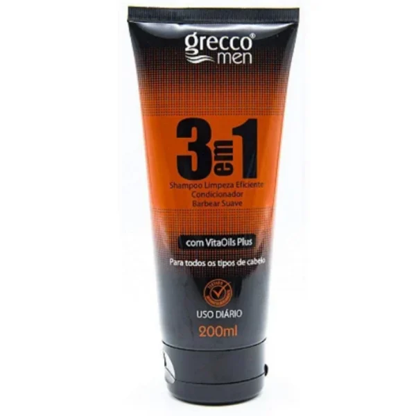 Shampoo E Condicionador 3 Em 1 Grecco Men 200ml